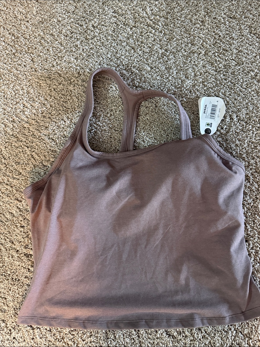 Prana Mauve-Pink Racerback Crop Tank